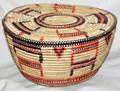 060416 NAVAHO WOVEN COIL REEDED OVAL BASKET W LID