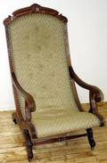 060404 VICTORIAN WALNUT RECLINER CHAIR H 42