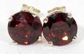 060398 250 CT ROUND CUT GARNET  14 KT GOLD EARRINGS