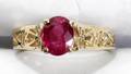 060397 1CT PINK OVAL CUT SAPPHIRE  14 KT GOLD RING