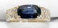 060392 26CT SAPPHIRE DIAMOND  14 KT GOLD RING