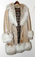 052441 SNAKESKIN JACKET W LYNX COLLAR  CUFFS