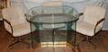 051417 CONTEMPO STYLE CHROME  GLASS DINETTE TABLE