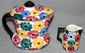 050423 GERMAN PORCELAIN PITCHER  CREAMER DAISY