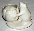 042412 UNMARKED POTTERY FROG H 38 W 45
