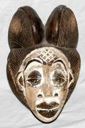 040478 PUNA CARVED WOOD MASK GABON H 115