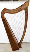 032342 WALNUT MINIATURE HARP FROM PAKISTAN MODERN