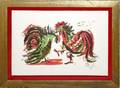 031533 ROBEL PARIS  HAITI LITHOGRAPH ROOSTERS