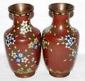 031530 CHINESE CLOISONN VASES 2 H 9