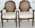 031502 FRENCH LOUIS XVI STYLE FAUTEUILS H 38 W 24