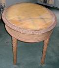 031501 LOUIS XVI STYLE CARVED  ANTIQUED WOOD TABLE