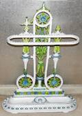 031496 CAST IRON UMBRELLA STAND H 29 W 18