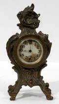 022381 AMERICAN SPELTER MANTLE CLOCK H 7 W 35