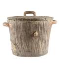 French Faux Bois Covered  Handled Container