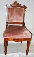 020462 EASTLAKE WALNUT CHAIR W VELVET SEAT  BACK