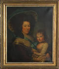English oil on canvas portrait 19th c