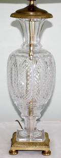 062470 CRYSTAL  BRONZE URN VASE AS TABLE LAMP