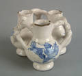 English three part delft fuddling cup late 17th c