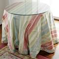 062436 ROUND TABLE W SILK CLOTH COVERING GLASS TOP
