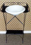 061570 BLACK WIRE  BRASS WASH STAND W BASIN