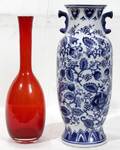 060472 CHINESE BLUE WHITE PORCELAIN VASE  BLOWN VASE