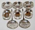 052503 INTERNATIONAL SILVER NUT DISHES  NUT SPOONS