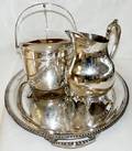 052502 SILVERPLATE TRAY WATER PITCHER  ICE BUCKET