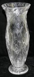 052468 LIBBEY CRYSTAL HOUR GLASS SHAPE VASE H 13 58