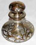 041626 CRYSTAL COLOGNE BOTTLE W STERLING OVERLAY