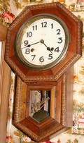 040500 MAHOGANY REGULATOR WALL CLOCK C1900 H 20
