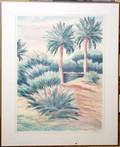 032379 PEGGY CORTHOUTS SILKSCREEN PALM TREES