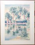 032378 PEGGY CORTHOUTS SILKSCREEN PALM REFLECTIONS