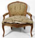 032352 FRENCH LOUIS XV WALNUT SLIPPER CHAIR
