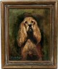 030476 SUZANNE MITTER OIL ON BOARD COCKER SPANIEL