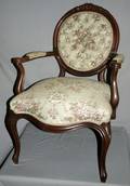030467 VICTORIAN STYLE WALNUT ARMCHAIR C 1930