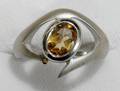 022412 14K WHITE GOLD CITRIN RING