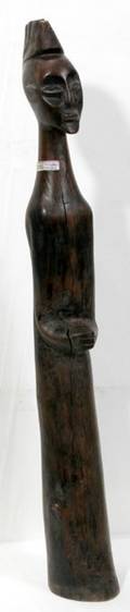 022411 AFRICAN WOOD STANDING FIGURE C 1900 H 375