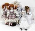 070496 ELIZABETH GRAY DOLLS CHINA HEADS CLOTH BODY