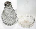 070485 PORTUGUESE CRYSTAL BLOWN DECANTER HEART DISH