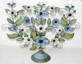 062492 TOLE THREE LIGHT CANDELABRUM MEXICAN TIN