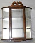 061631 MAHOGANY HANGING CURIO CABINET C 1950 H 25