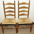 051520 EARLY AMERICAN STYLE LADDER BACK CHAIRS