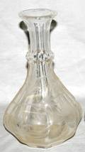 051502 ANTIQUE CARVED GLASS DECANTER W FLOWER MOTIF