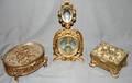050503 PLATED METAL DRESSER BOXES PERFUME BOTTLE