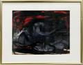042495 CARLOS LOPEZ ABSTRACT WATERCOLOR RAVEN