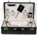 041687 ART DECO VANITY SET W BLACK FITTED SUITCASE