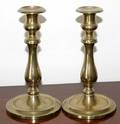 041667 BRASS BALUSTERFORM CANDLESTICKS C1900 H8