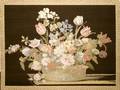 032405 TAPESTRY EMBOSSED FLORAL STILL LIFE SCENE