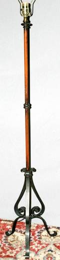 031609 WROUGHT IRON FLOOR LAMP C 1930 H 60