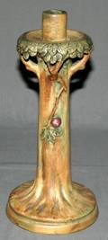 030509 WELLER POTTERY CANDLESTICK AS IS CONDITION